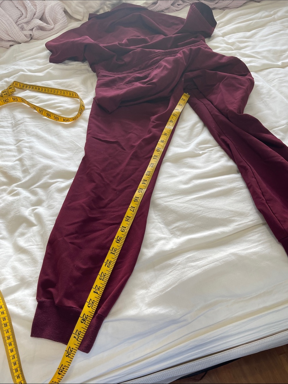Mandala Women's Burgundy scrubs Jumpsuit - Picture 6 of 6